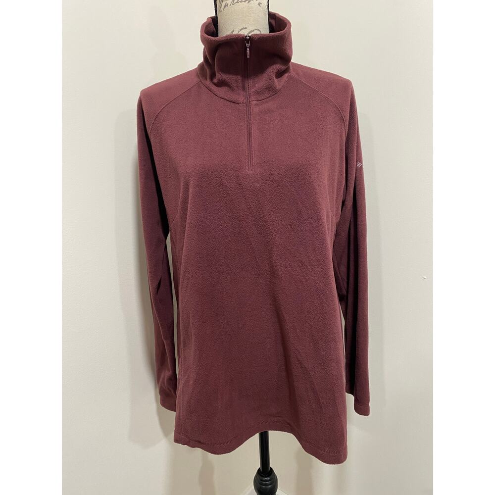 Columbia XL Burgundy Long Sleeve Fleece Shirt
